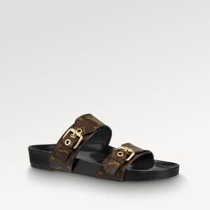 LOUIS VUITTON Bom Dia Flat Comfort Mule Sandal Size 38.5